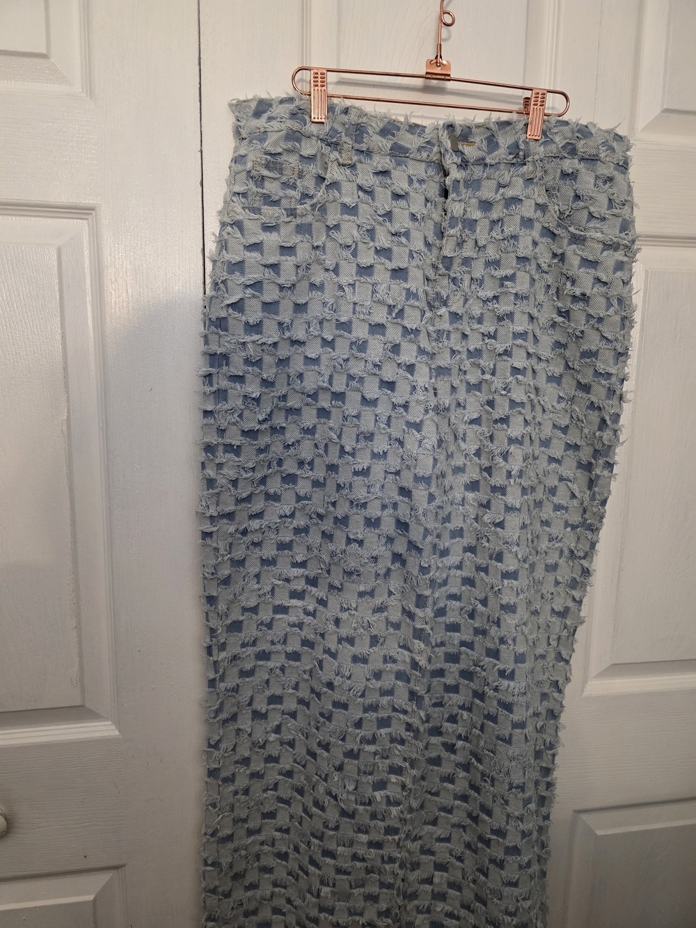 Light Blue Textured Denim Jeans